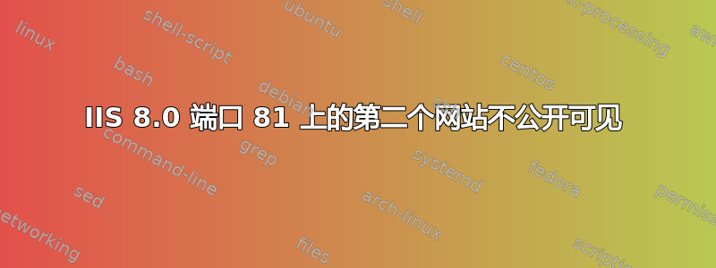 IIS 8.0 端口 81 上的第二个网站不公开可见