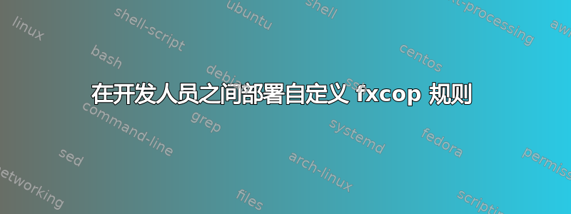 在开发人员之间部署自定义 fxcop 规则