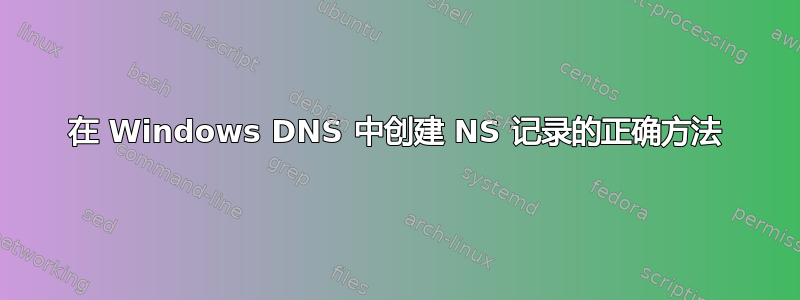 在 Windows DNS 中创建 NS 记录的正确方法