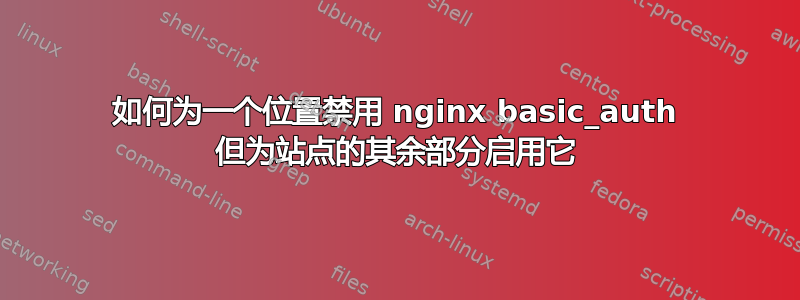 如何为一个位置禁用 nginx basic_auth 但为站点的其余部分启用它