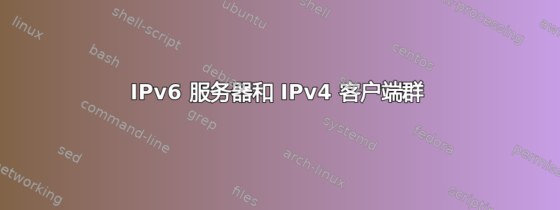 IPv6 服务器和 IPv4 客户端群