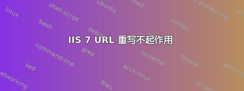 IIS 7 URL 重写不起作用