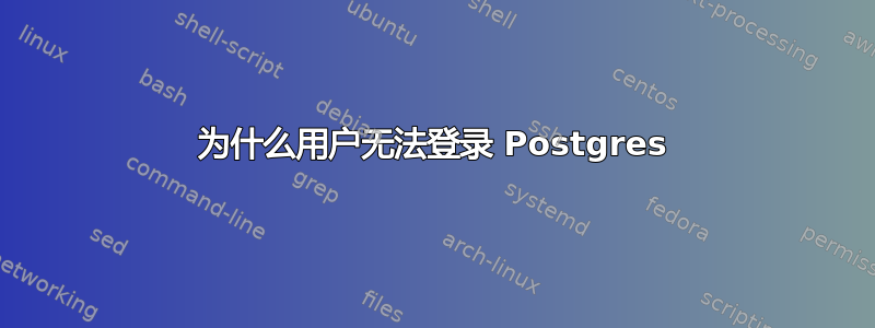 为什么用户无法登录 Postgres