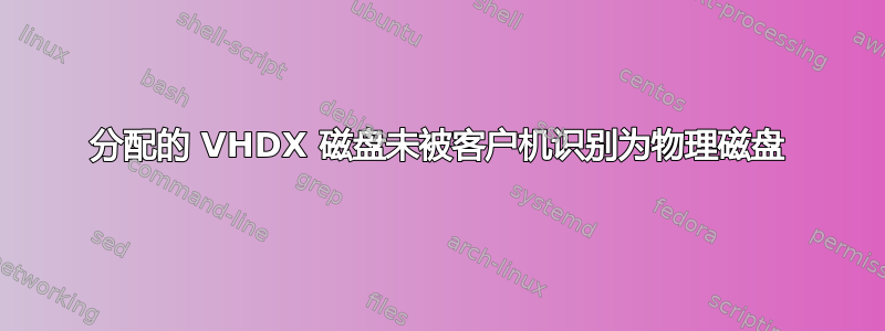 分配的 VHDX 磁盘未被客户机识别为物理磁盘