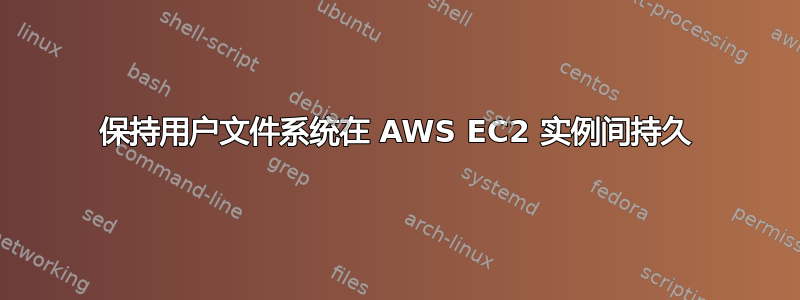 保持用户文件系统在 AWS EC2 实例间持久