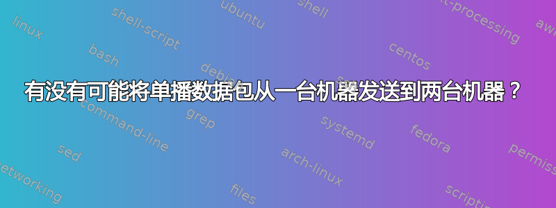 有没有可能将单播数据包从一台机器发送到两台机器？