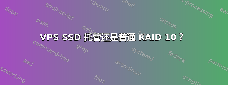 VPS SSD 托管还是普通 RAID 10？