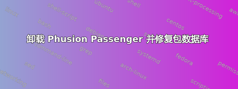 卸载 Phusion Passenger 并修复包数据库