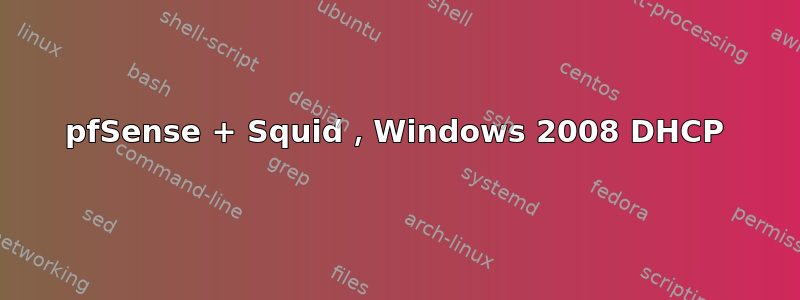 pfSense + Squid，Windows 2008 DHCP