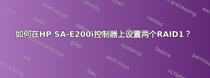 如何在HP SA-E200i控制器上设置两个RAID1？