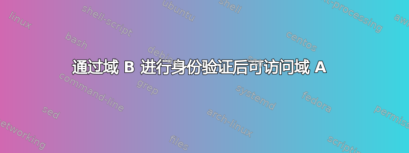 通过域 B 进行身份验证后可访问域 A 