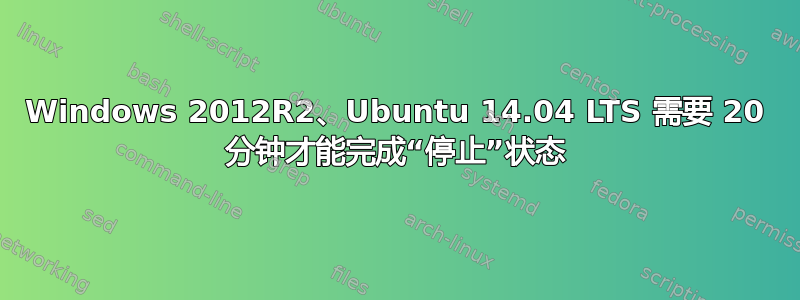 Windows 2012R2、Ubuntu 14.04 LTS 需要 20 分钟才能完成“停止”状态