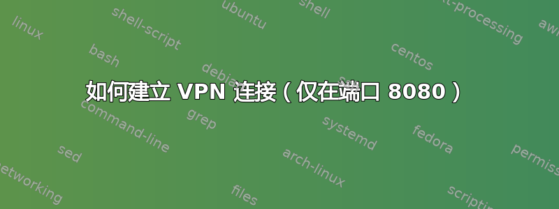 如何建立 VPN 连接（仅在端口 8080）