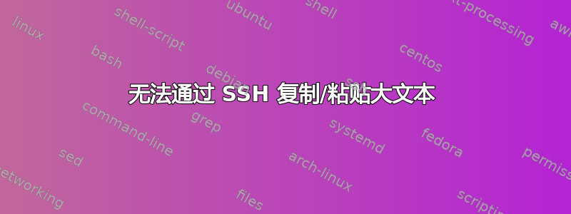 无法通过 SSH 复制/粘贴大文本