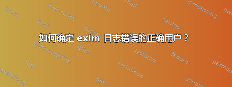 如何确定 exim 日志错误的正确用户？