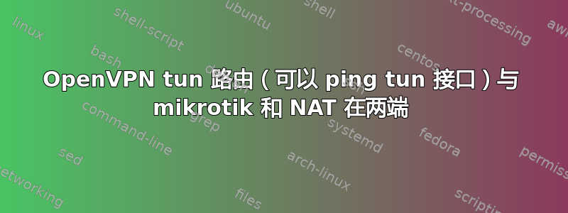 OpenVPN tun 路由（可以 ping tun 接口）与 mikrotik 和 NAT 在两端