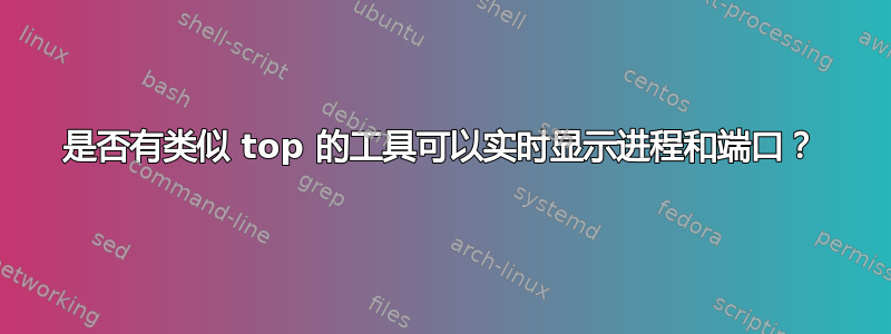 是否有类似 top 的工具可以实时显示进程和端口？