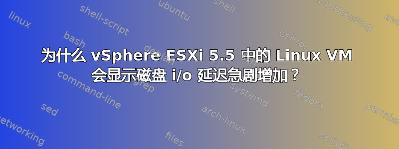 为什么 vSphere ESXi 5.5 中的 Linux VM 会显示磁盘 i/o 延迟急剧增加？