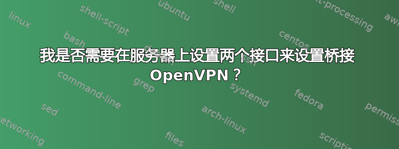 我是否需要在服务器上设置两个接口来设置桥接 OpenVPN？