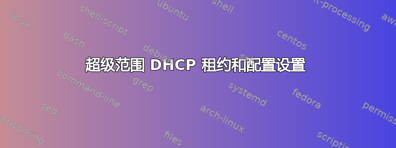 超级范围 DHCP 租约和配置设置