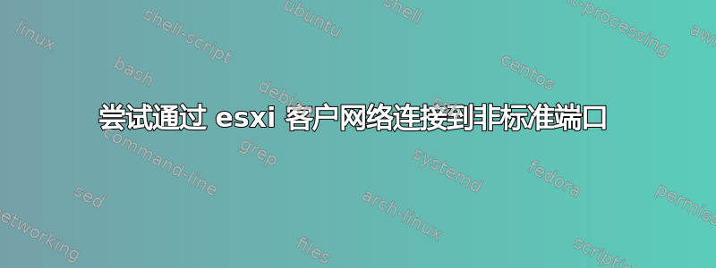 尝试通过 esxi 客户网络连接到非标准端口