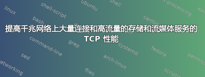 提高千兆网络上大量连接和高流量的存储和流媒体服务的 TCP 性能