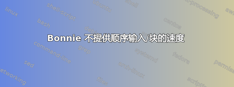 Bonnie 不提供顺序输入/块的速度