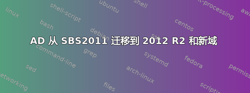 AD 从 SBS2011 迁移到 2012 R2 和新域