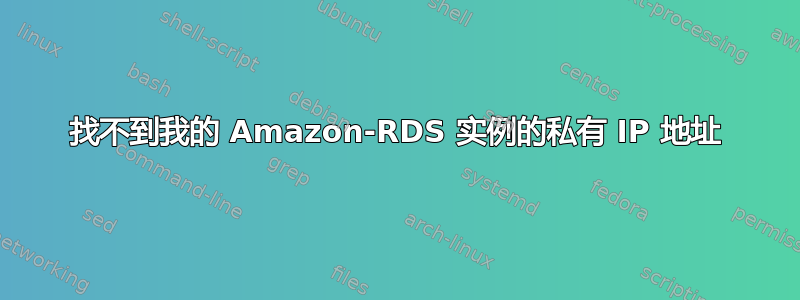 找不到我的 Amazon-RDS 实例的私有 IP 地址