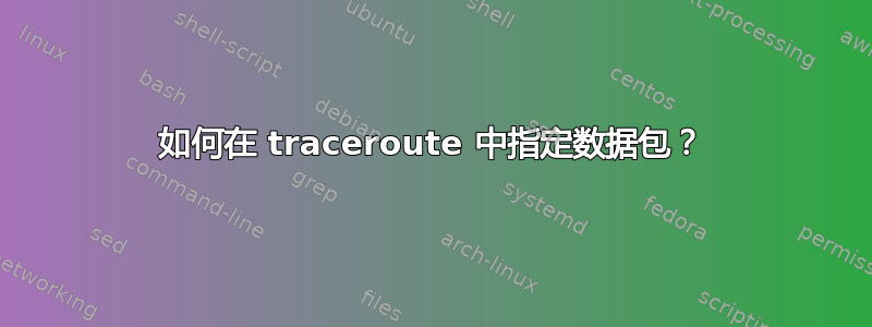 如何在 traceroute 中指定数据包？