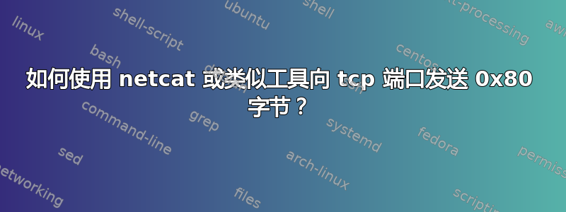 如何使用 netcat 或类似工具向 tcp 端口发送 0x80 字节？