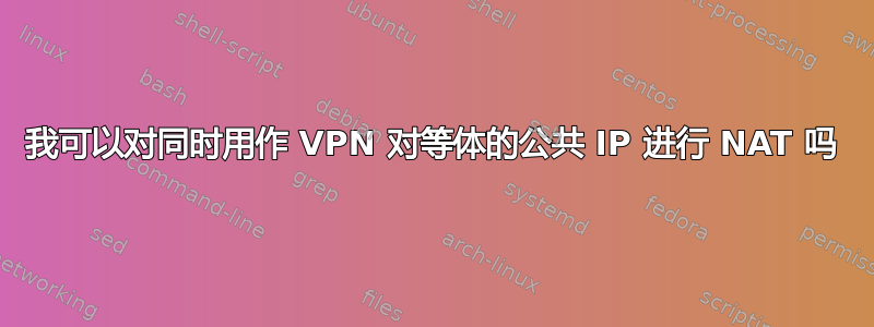 我可以对同时用作 VPN 对等体的公共 IP 进行 NAT 吗