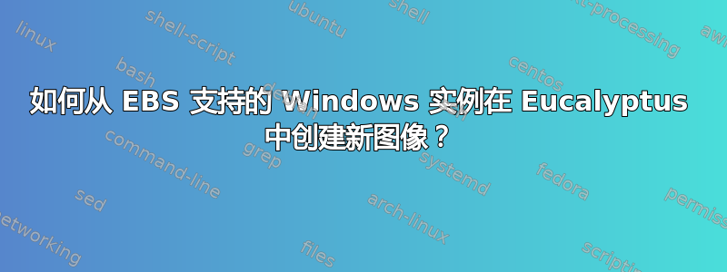 如何从 EBS 支持的 Windows 实例在 Eucalyptus 中创建新图像？