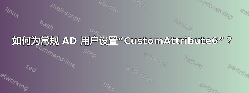 如何为常规 AD 用户设置“CustomAttribute6”？