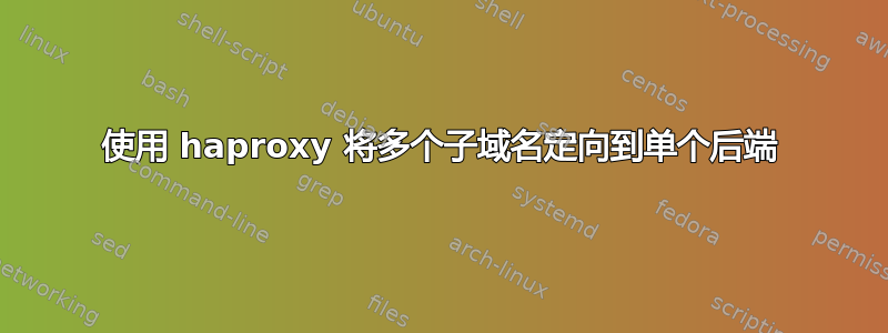 使用 haproxy 将多个子域名定向到单个后端