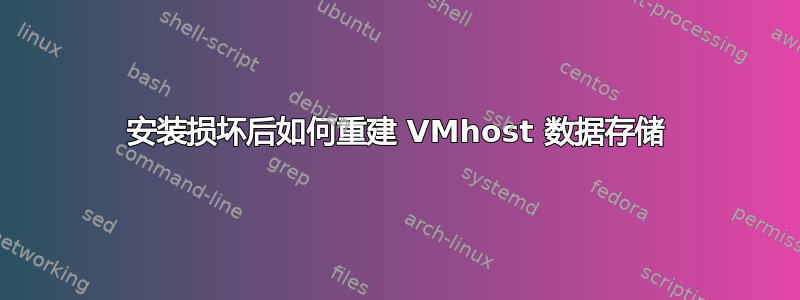 安装损坏后如何重建 VMhost 数据存储