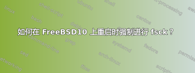 如何在 FreeBSD10 上重启时强制进行 fsck？