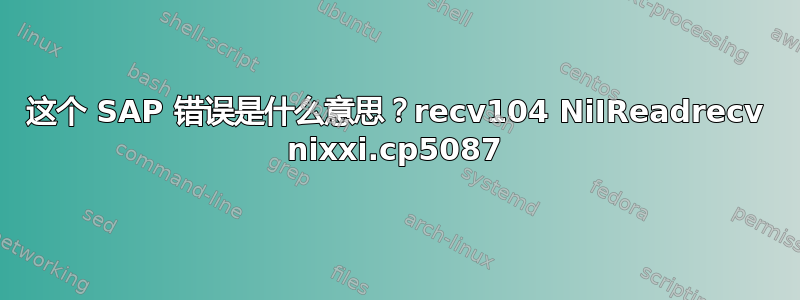 这个 SAP 错误是什么意思？recv104 NiIReadrecv nixxi.cp5087