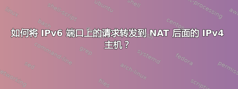 如何将 IPv6 端口上的请求转发到 NAT 后面的 IPv4 主机？