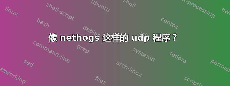 像 nethogs 这样的 udp 程序？