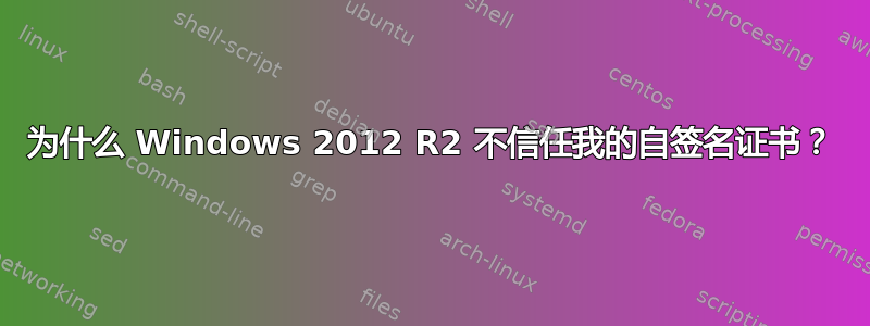 为什么 Windows 2012 R2 不信任我的自签名证书？