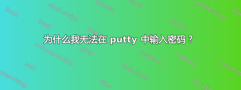 为什么我无法在 putty 中输入密码？