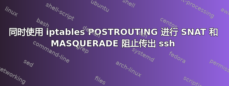 同时使用 iptables POSTROUTING 进行 SNAT 和 MASQUERADE 阻止传出 ssh