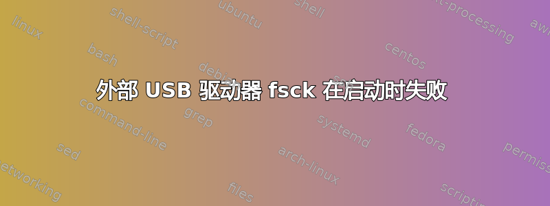 外部 USB 驱动器 fsck 在启动时失败