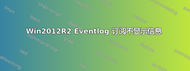 Win2012R2 Eventlog 订阅不显示信息