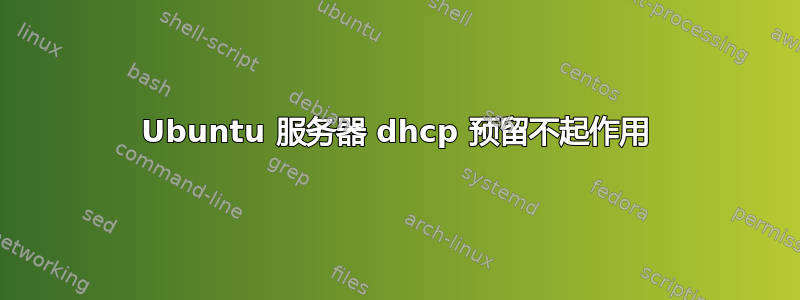 Ubuntu 服务器 dhcp 预留不起作用