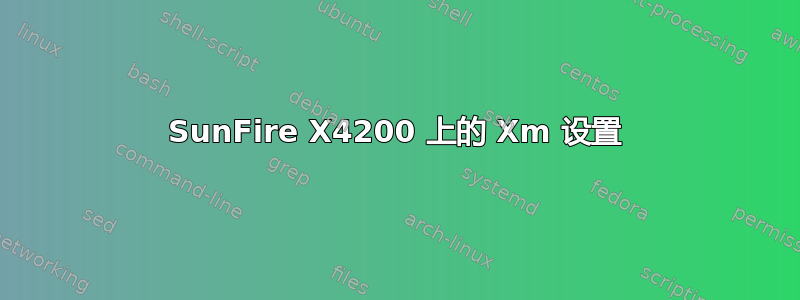 SunFire X4200 上的 Xm 设置