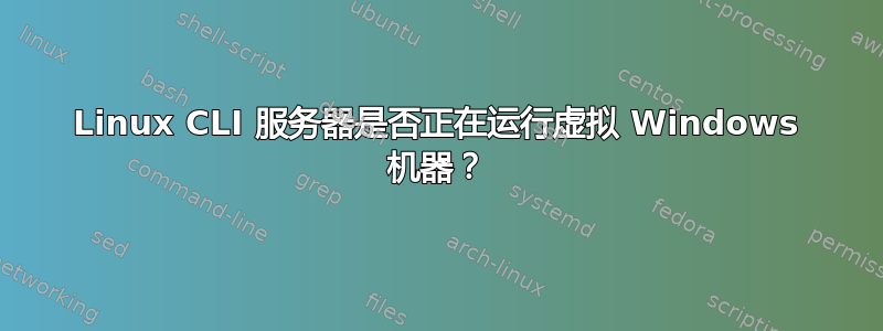 Linux CLI 服务器是否正在运行虚拟 Windows 机器？