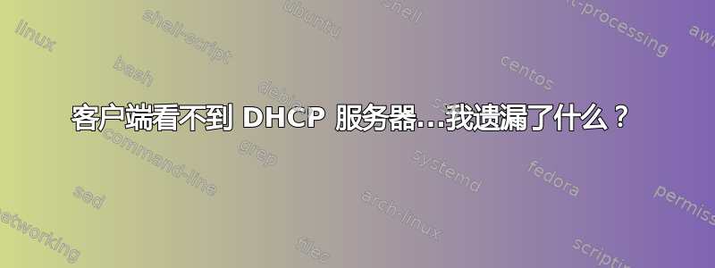 客户端看不到 DHCP 服务器...我遗漏了什么？