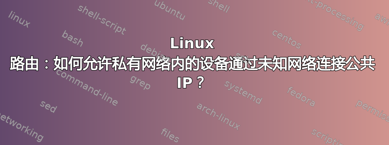 Linux 路由：如何允许私有网络内的设备通过未知网络连接公共 IP？